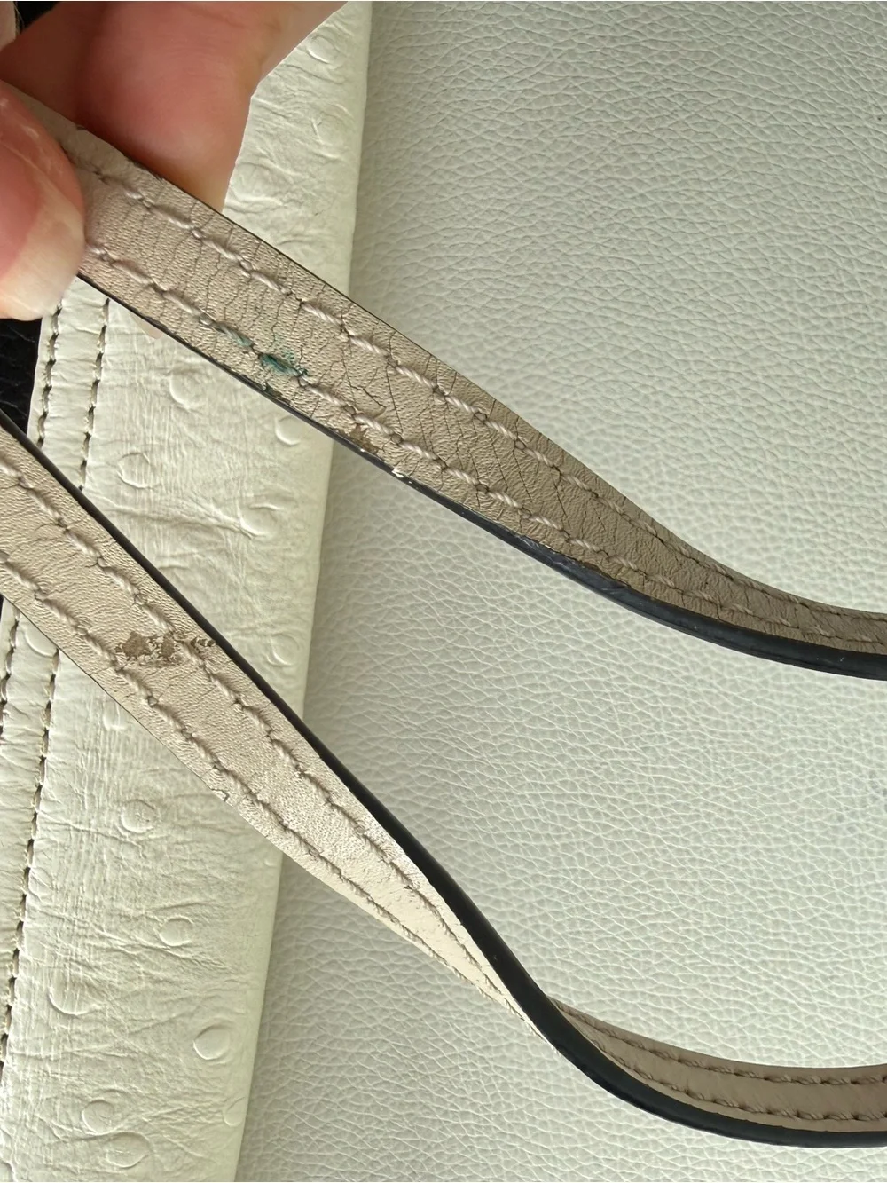 kate spade ostrich embossedBlack, White and Beige Crossbody Bag